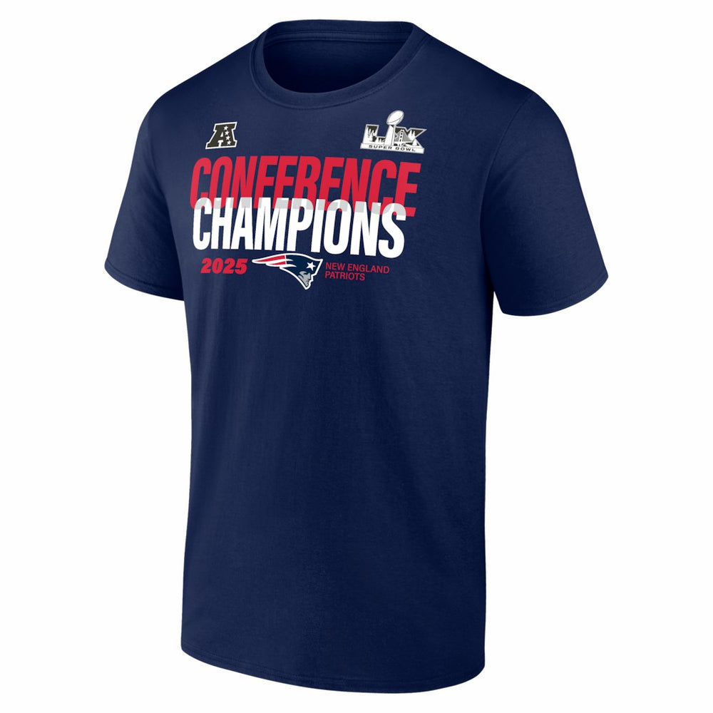 New England Patriots 2025 AFC Champions Big & Tall Right Side Draw T-Shirt Navy | Fanatics