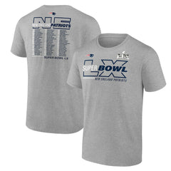 New England Patriots Super Bowl LX Big & Tall Roster T-Shirt Heather Gray | Fanatics