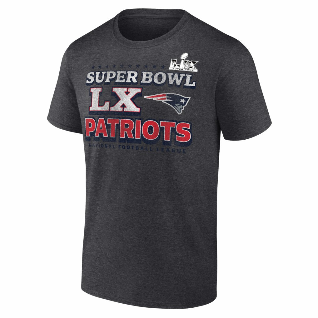 New England Patriots Super Bowl LX Big & Tall Battle Prep T-Shirt Heather Charcoal | Fanatics