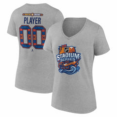 Boston Bruins Women's 2026 NHL Stadium Series Personalized Name & Number V-Neck T-Shirt - Gray - NHL