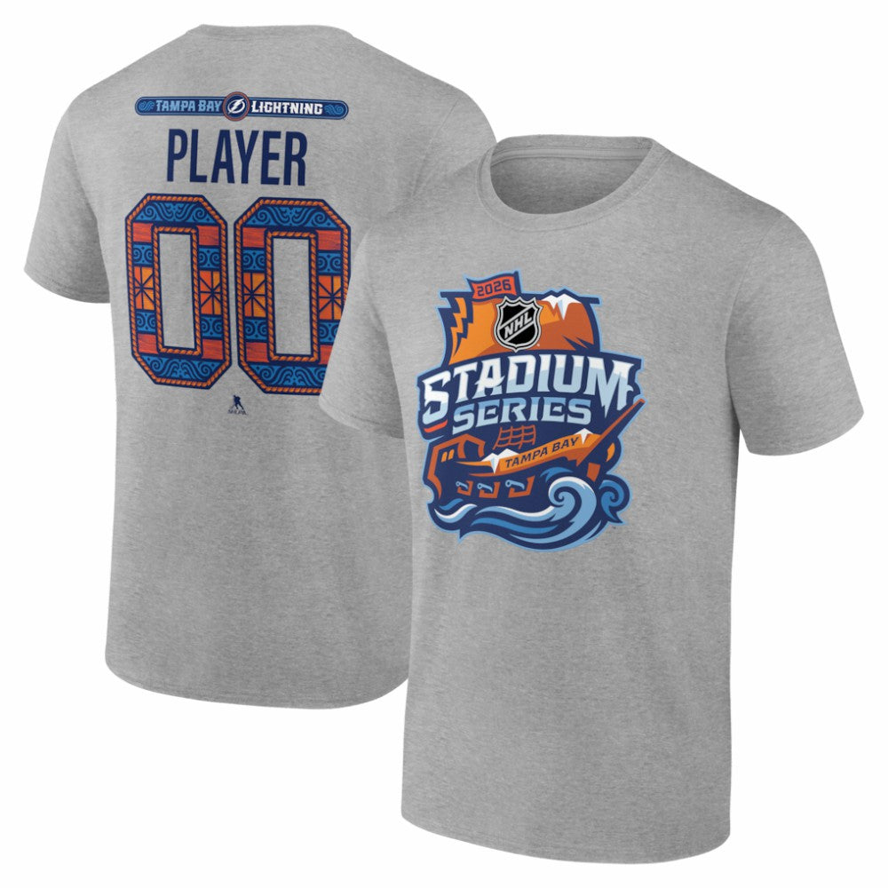 Tampa Bay Lightning 2026 NHL Stadium Series Personalized Name & Number T-Shirt - Gray - NHL