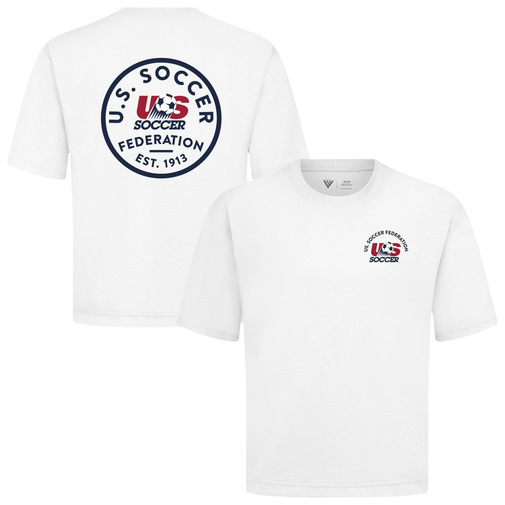 USMNT Levelwear Luxe Signature Knit Transit T-Shirt White - FIFA World CUP