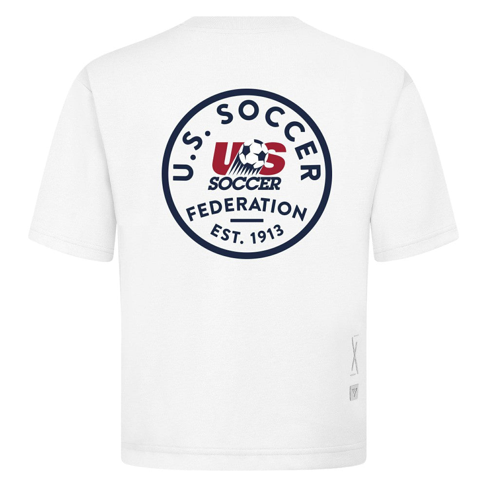 USMNT Levelwear Luxe Signature Knit Transit T-Shirt White - FIFA World CUP
