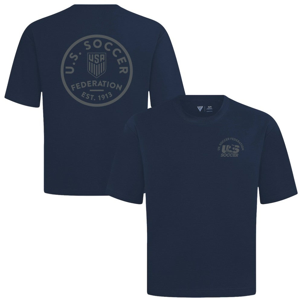 USMNT Levelwear Luxe Signature Knit Transit T-Shirt Navy - FIFA World CUP
