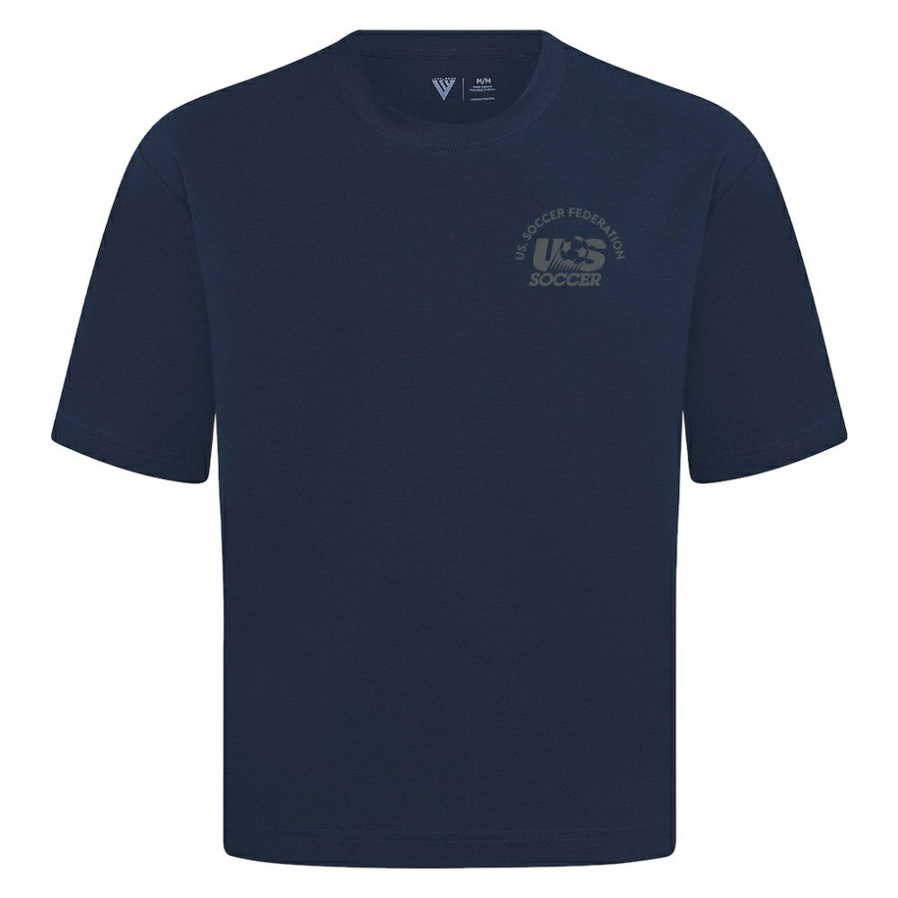 USMNT Levelwear Luxe Signature Knit Transit T-Shirt Navy - FIFA World CUP