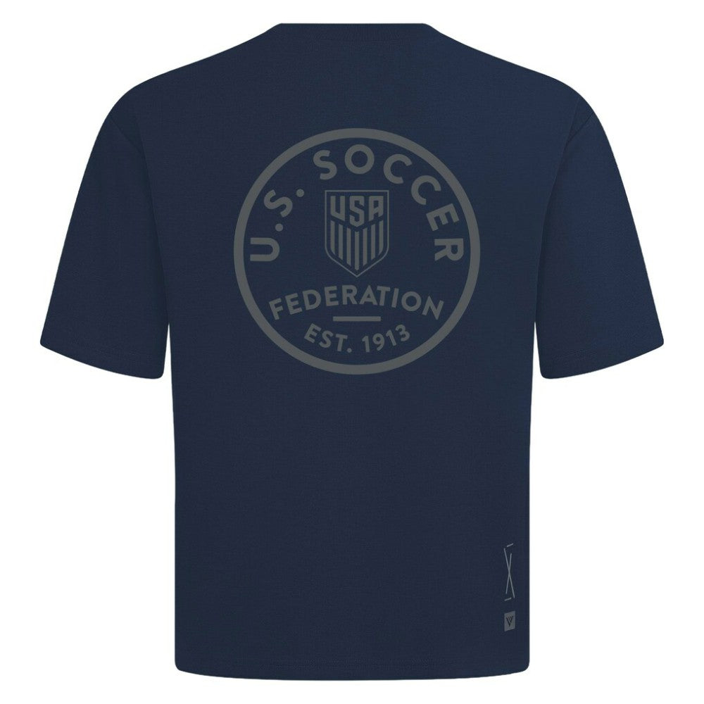 USMNT Levelwear Luxe Signature Knit Transit T-Shirt Navy - FIFA World CUP