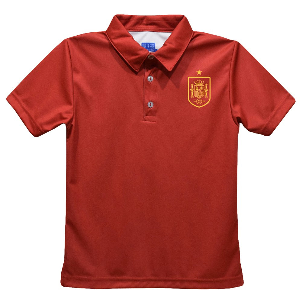 Spain National Team Vive La Fete Youth Solid Polo Red - FIFA World CUP