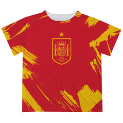 Spain National Team Vive La Fete Youth Paint Brush T-Shirt Red - FIFA World CUP