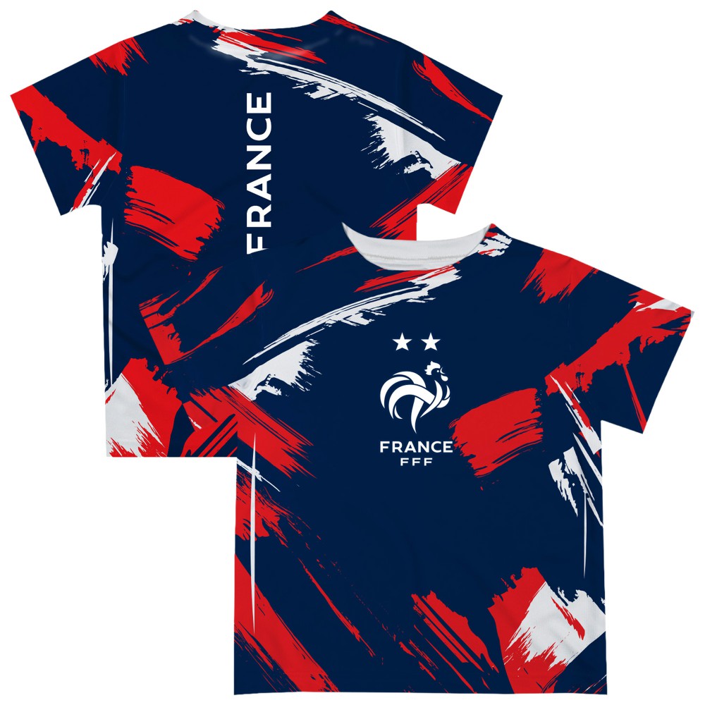 France National Team Vive La Fete Youth Paint Brush T-Shirt Navy - FIFA World CUP