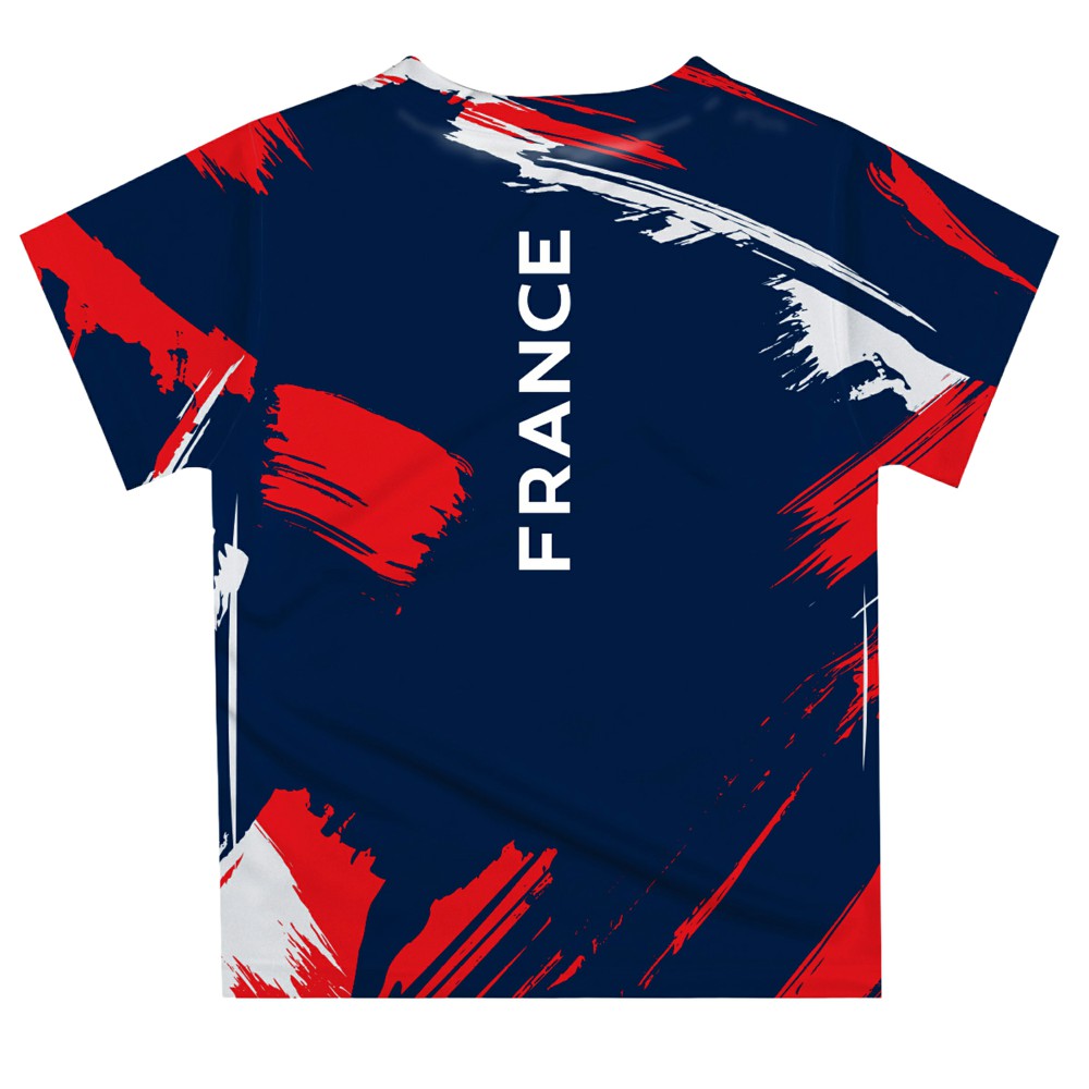 France National Team Vive La Fete Youth Paint Brush T-Shirt Navy - FIFA World CUP