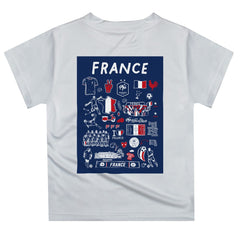 France National Team Vive La Fete Youth Impressions Artwork T-Shirt White - FIFA World CUP