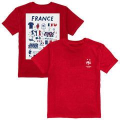 France National Team Vive La Fete Youth Impressions Artwork T-Shirt Red - FIFA World CUP