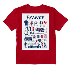 France National Team Vive La Fete Youth Impressions Artwork T-Shirt Red - FIFA World CUP