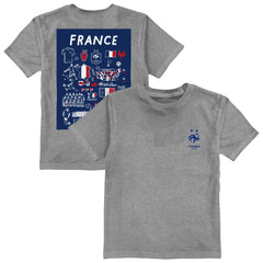 France National Team Vive La Fete Youth Impressions Artwork T-Shirt Gray - FIFA World CUP