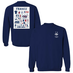 France National Team Vive La Fete Women's Impressions Artwork Sweatshirt Navy - FIFA World CUP