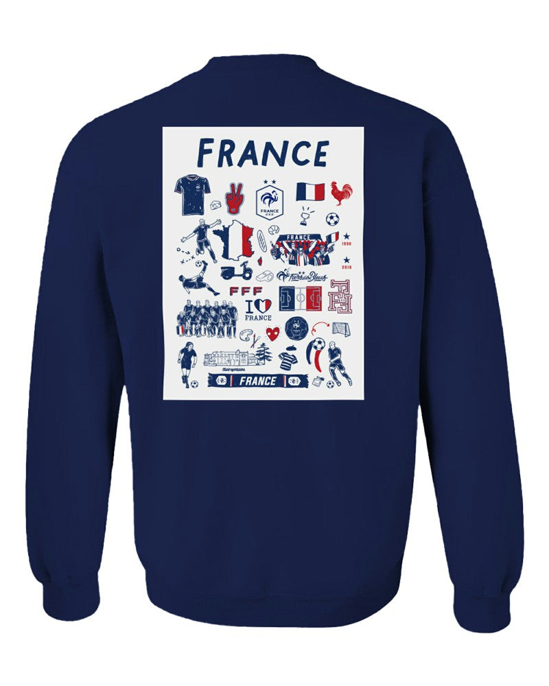 France National Team Vive La Fete Women's Impressions Artwork Sweatshirt Navy - FIFA World CUP