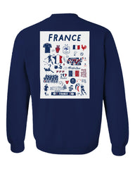 France National Team Vive La Fete Women's Impressions Artwork Sweatshirt Navy - FIFA World CUP