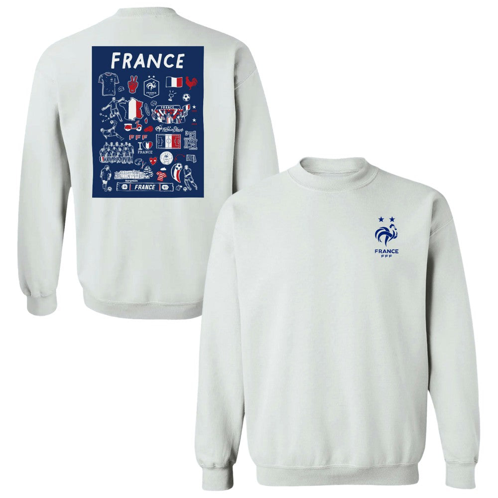 France National Team Vive La Fete Women's Impressions Artwork Sweatshirt Gray - FIFA World CUP
