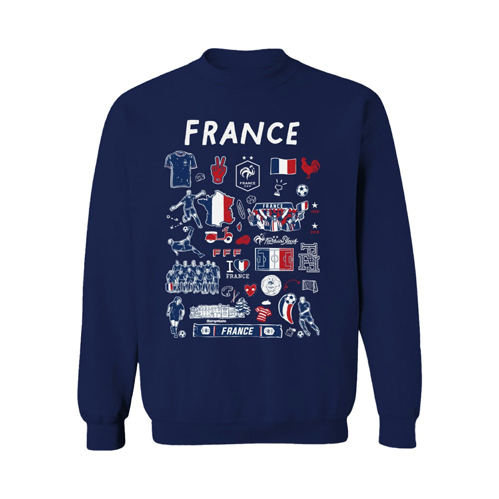 France National Team Vive La Fete Women's Impressions Artwork Sweatshirt Navy - FIFA World CUP