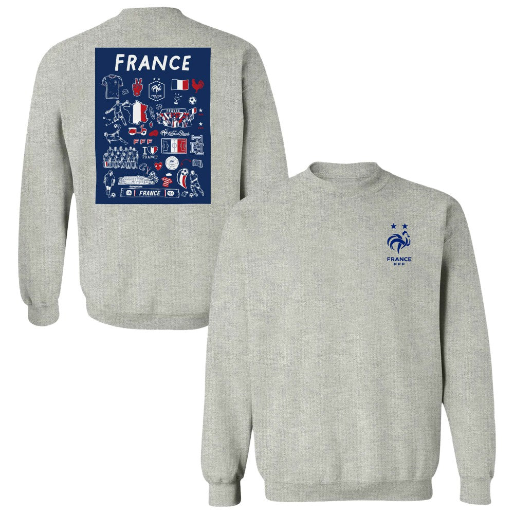 France National Team Vive La Fete Women's Impressions Artwork Sweatshirt Gray - FIFA World CUP