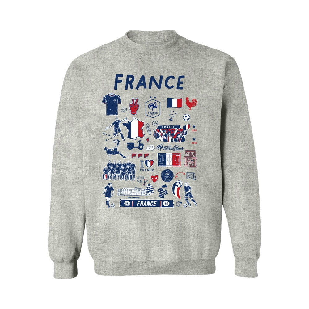 France National Team Vive La Fete Women's Impressions Artwork Sweatshirt Gray - FIFA World CUP