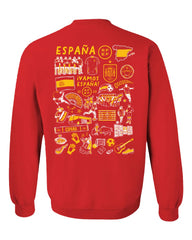 Spain National Team Vive La Fete Women's Impressions Artwork Sweatshirt Red - FIFA World CUP
