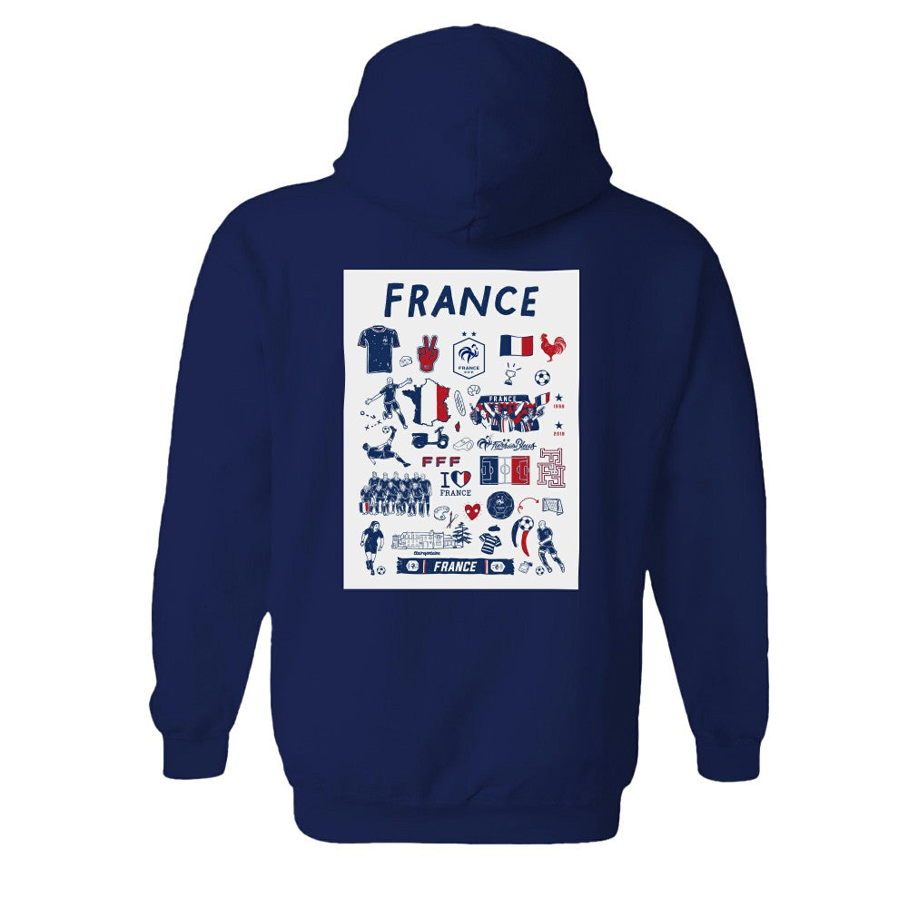 France National Team Vive La Fete Women's Impressions Artwork Hoodie Navy - FIFA World CUP
