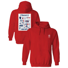 France National Team Vive La Fete Women's Impressions Artwork Hoodie Red - FIFA World CUP