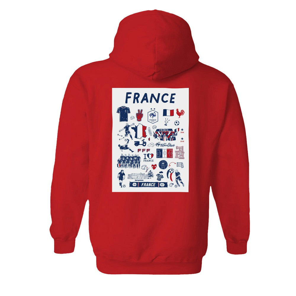 France National Team Vive La Fete Women's Impressions Artwork Hoodie Red - FIFA World CUP