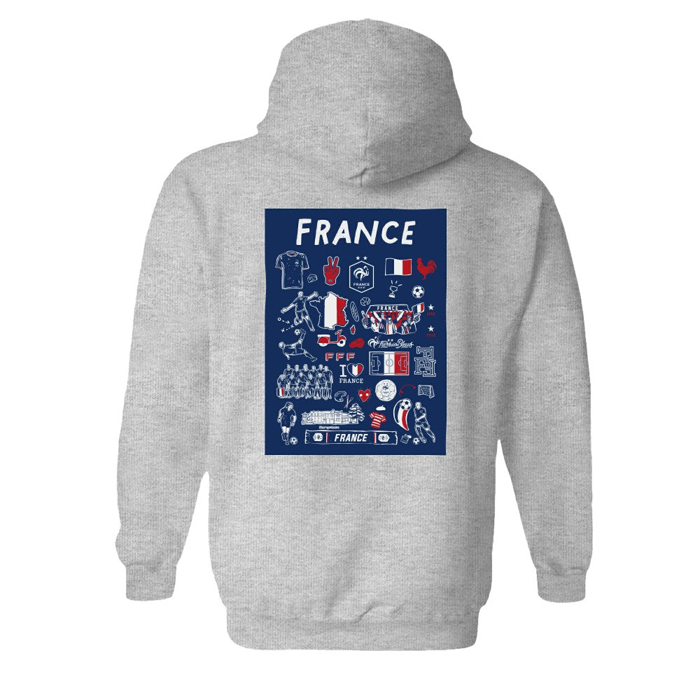 France National Team Vive La Fete Women's Impressions Artwork Hoodie Gray - FIFA World CUP
