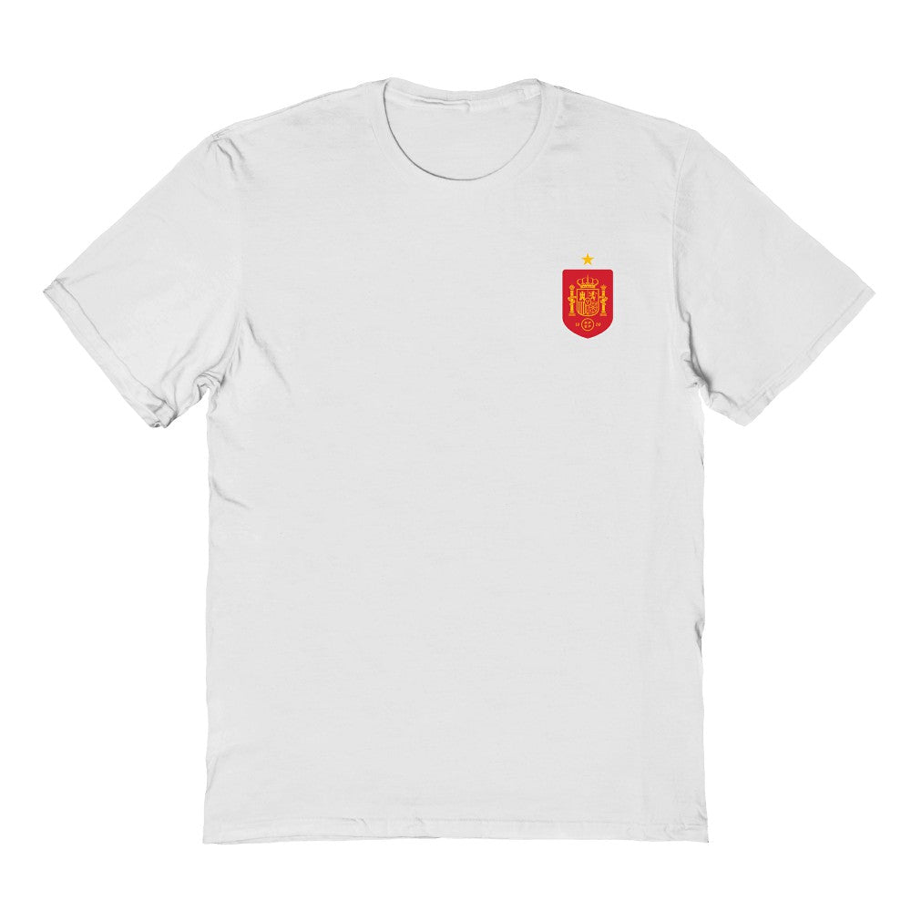 Spain National Team Vive La Fete Women's Impressions Artwork Fitted T-Shirt White - FIFA World CUP