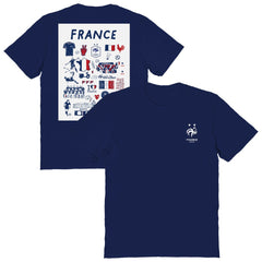 France National Team Vive La Fete Women's Impressions Artwork Fitted T-Shirt Navy - FIFA World CUP