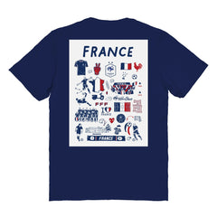 France National Team Vive La Fete Women's Impressions Artwork Fitted T-Shirt Navy - FIFA World CUP