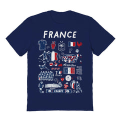 France National Team Vive La Fete Women's Impressions Artwork Fitted T-Shirt Navy - FIFA World CUP