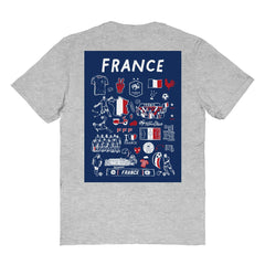 France National Team Vive La Fete Women's Impressions Artwork Fitted T-Shirt Gray - FIFA World CUP