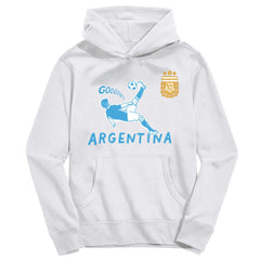Argentina National Team Vive La Fete Youth Chilena Style Hoodie White - FIFA World CUP