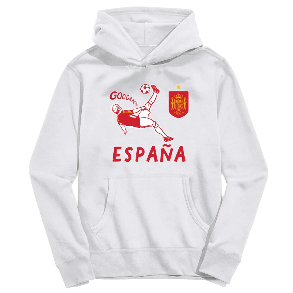 Spain National Team Vive La Fete Youth Chilena Style Hoodie White - FIFA World CUP