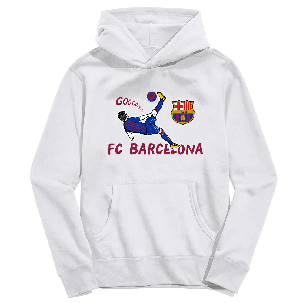 Barcelona Vive La Fete Youth Chilena Style Hoodie White - FIFA World CUP