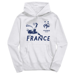 France National Team Vive La Fete Youth Chilena Style Hoodie White - FIFA World CUP