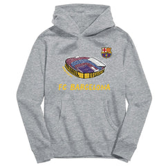 Barcelona Vive La Fete Youth Stadium Style Hoodie Gray - FIFA World CUP