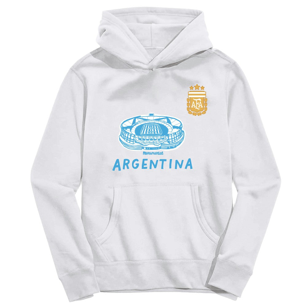 Argentina National Team Vive La Fete Youth Stadium Style Hoodie White - FIFA World CUP