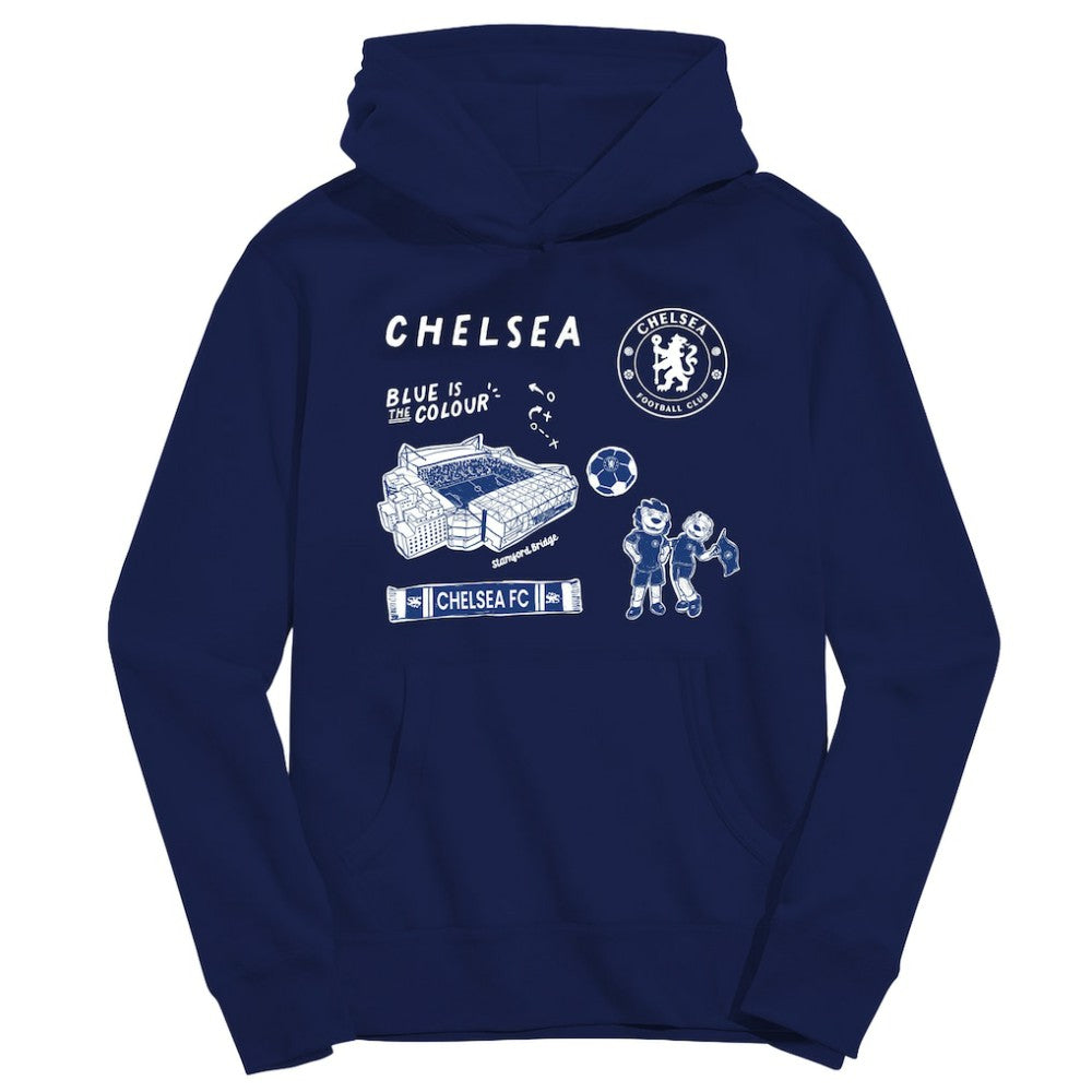 Chelsea Vive La Fete Youth Impressions Icons Hoodie Navy - FIFA World CUP