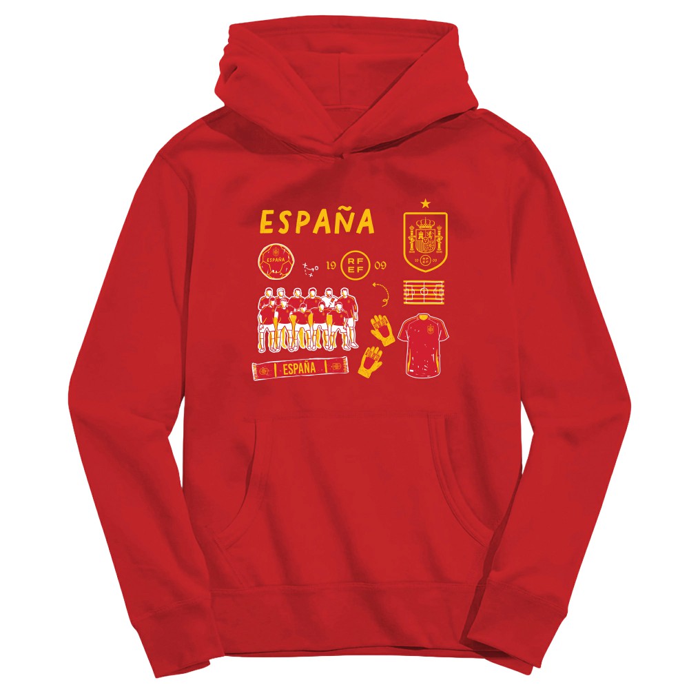 Spain National Team Vive La Fete Youth Impressions Icons Hoodie Red - FIFA World CUP