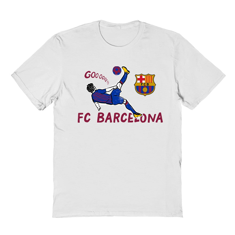 Barcelona Vive La Fete Youth Chilena Style T-Shirt White - FIFA World CUP