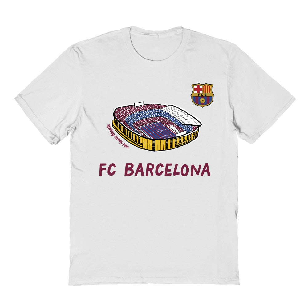 Barcelona Vive La Fete Youth Chilena Style T-Shirt White - FIFA World CUP