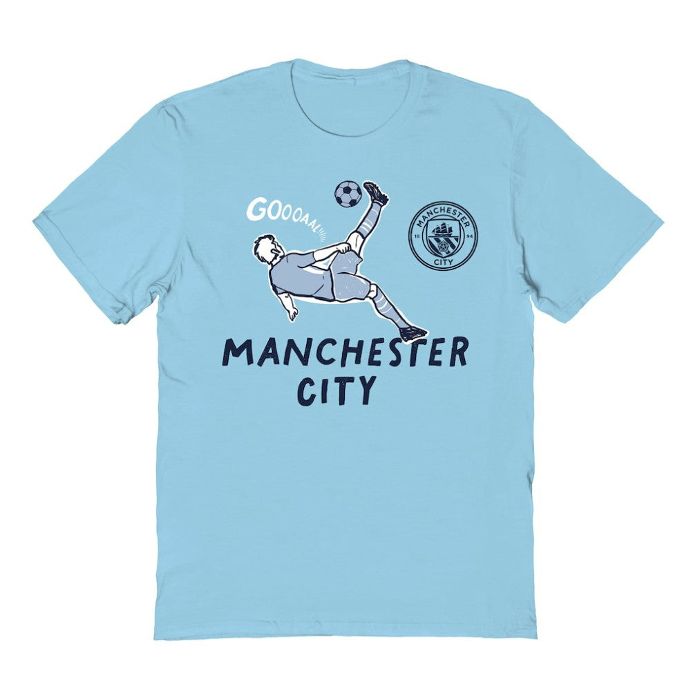 Manchester City Vive La Fete Youth Chilena Style T-Shirt Light Blue - FIFA World CUP
