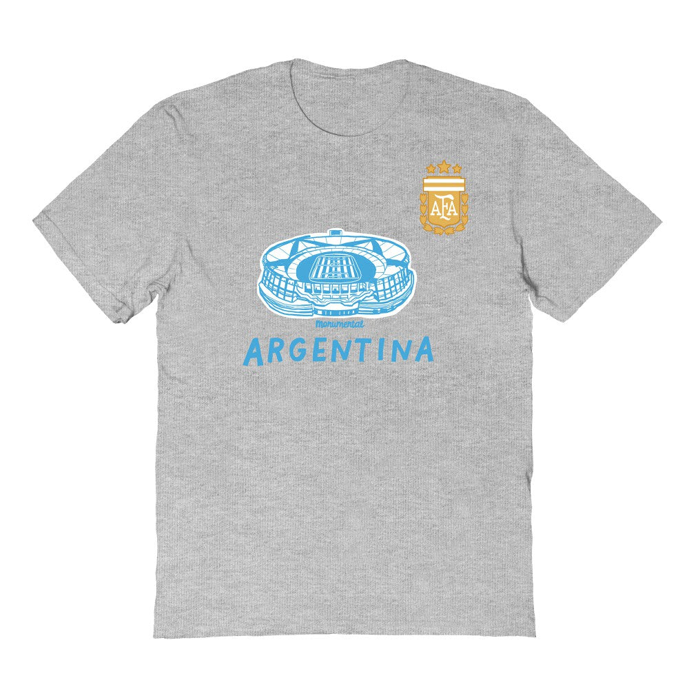 Argentina National Team Vive La Fete Youth Chilena Style T-Shirt Gray - FIFA World CUP