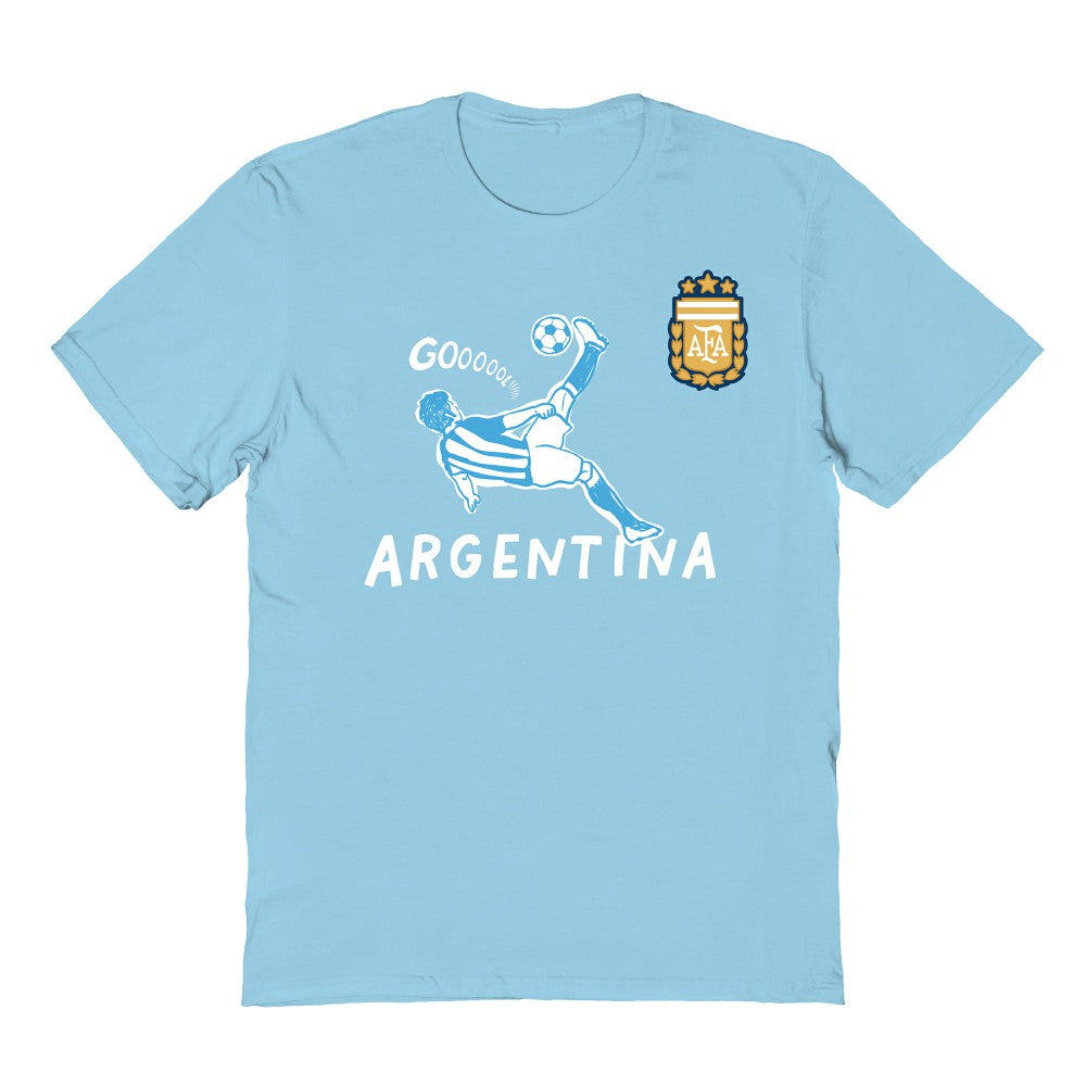 Argentina National Team Vive La Fete Youth Chilena Style T-Shirt Light Blue - FIFA World CUP
