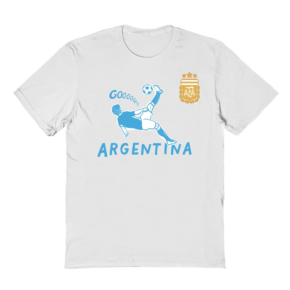 Argentina National Team Vive La Fete Youth Chilena Style T-Shirt White - FIFA World CUP
