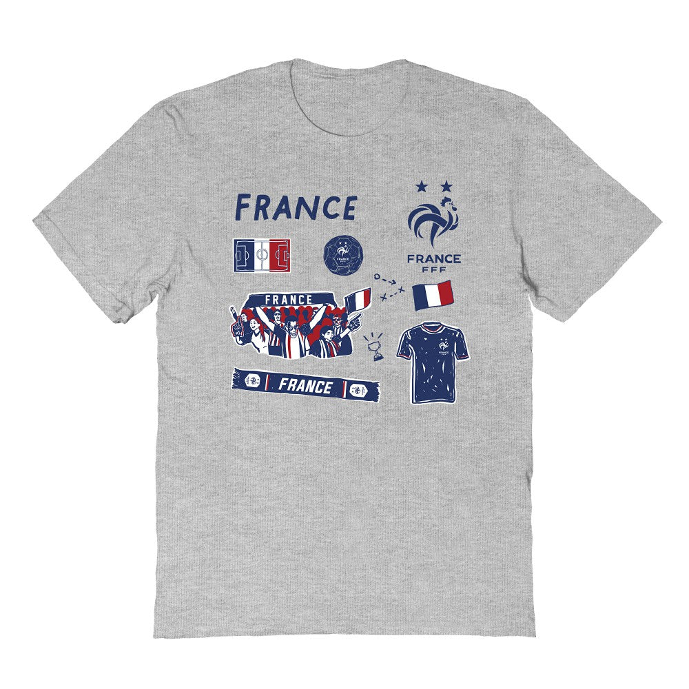 France National Team Vive La Fete Youth Impressions Icons T-Shirt Gray - FIFA World CUP